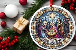 Round Christmas Ornament Sublimation|Clipart Product Image 1