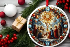 Round Christmas Ornament Sublimation|Clipart Product Image 2