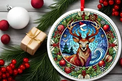 Round Christmas Ornament Sublimation|Clipart Product Image 1