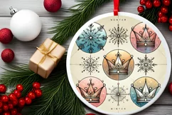 Round Christmas Ornament Sublimation|Clipart Product Image 1