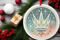 Round Christmas Ornament Sublimation|Clipart Product Image 1