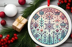 Round Christmas Ornament Sublimation|Clipart Product Image 1