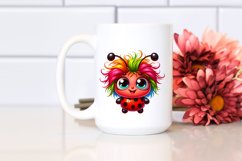 colorful Baby Ladybug Smiling Clipart Product Image 2