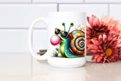 Cartoon Snail with Sunglasses Blowing Chewing Gum | Product Image 2