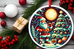 Round Christmas Ornament Sublimation|Clipart Product Image 1