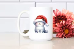 Christmas Cat Wearing Santa Hat PNG Product Image 2