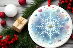 Round Christmas Ornament Sublimation|Clipart Product Image 2