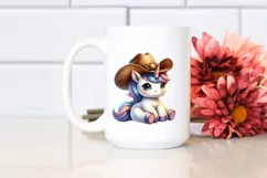Cute Baby Unicorn Cowboy Hat | Sublimation | Clipart Product Image 2