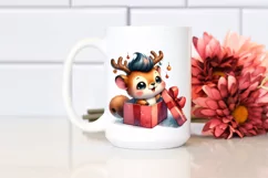 a Vibrant Baby Squirrel PNG with Reindeer Horns Product Image 2