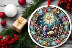 Round Christmas Ornament Sublimation|Clipart Product Image 1
