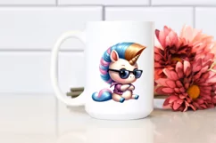 Cute Baby Unicorn Johny Bravo | Sublimation | Clipart Product Image 2