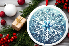 Round Christmass Ornament PNG Product Image 2