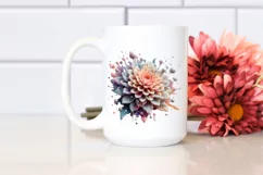 Glossy Chrysanthemum Watercolor PNG Product Image 2