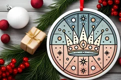 Round Christmas Ornament Sublimation|Clipart Product Image 1