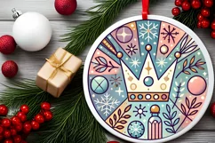 Round Christmas Ornament Sublimation|Clipart Product Image 1