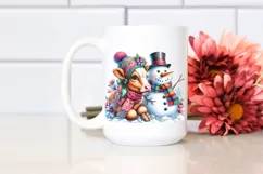 cute Baby Cow in Snowman PNG Product Image 2