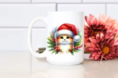 Vibrant Colors Cat with Christmass Decorations PNG Product Image 2