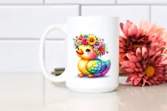 Watercolor Duck Flower Crown Clipart Product Image 2