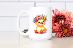Watercolor Duck Flower Crown Clipart Product Image 2