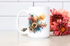 Vibrant Abstract with Small Sunflower and Gold PNG Product Image 2