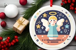 Round Christmas Ornament Sublimation|Clipart Product Image 1