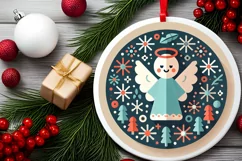 Round Christmas Ornament Sublimation|Clipart Product Image 1