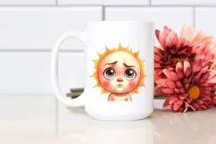 Watercolor Funny Baby Face PNG Product Image 2