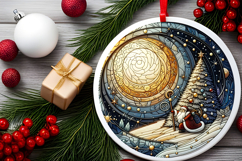 Round Christmass Ornament PNG Product Image 2