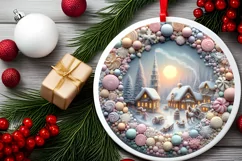 Pastel Christmas Candy Scene Sublimation PNG Product Image 2