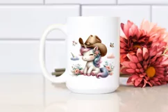 Cute Baby Unicorn Cowboy Clipart Product Image 2