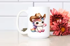 Cute Baby Unicorn Cowboy Clipart Product Image 2