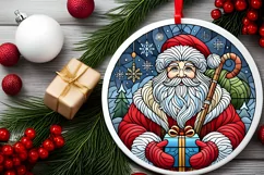 Round Christmas Ornament Sublimation|Clipart Product Image 1