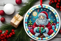 Round Christmas Ornament Sublimation|Clipart Product Image 1
