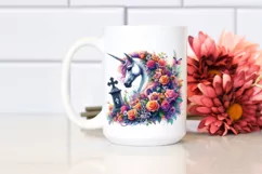 Vibrant Unicorn with Flower Crown in Style Clipart Product Image 2