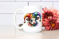 Colorful Baby Cow with Jester's Hat, PNG Product Image 2