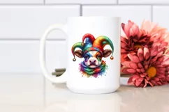 Colorful Baby Cow with Jester's Hat, PNG Product Image 2