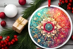 Round Christmas Ornament Sublimation|Clipart Product Image 2