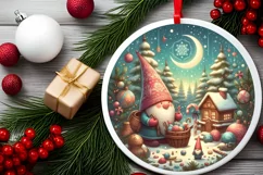 Round Christmas Ornament Sublimation|Clipart Product Image 2
