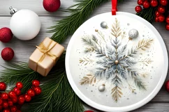 Round Christmas Ornament Sublimation|Clipart Product Image 2