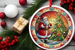 Round Christmas Ornament Sublimation|Clipart Product Image 1