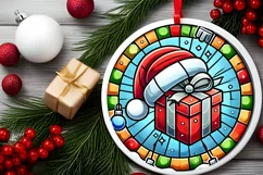 Round Christmas Ornament Sublimation|Clipart Product Image 1