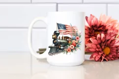 Watercolor Vintage Train Floral Frame Product Image 2