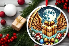 Round Christmas Ornament Sublimation|Clipart Product Image 1