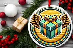 Round Christmas Ornament Sublimation|Clipart Product Image 1