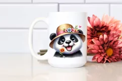Expressive Panda with Flower in Mouth Clipart Product Image 2