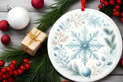 Round Christmas Ornament Sublimation|Clipart Product Image 2