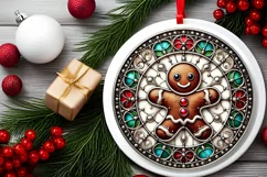 Round Christmas Ornament Sublimation|Clipart Product Image 1