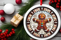 Round Christmas Ornament Sublimation|Clipart Product Image 1
