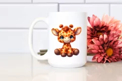 Cute Baby Giraffe Plush Watercolor Product Image 2