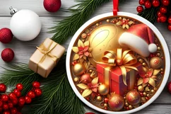 Round Christmas Ornament Sublimation|Clipart Product Image 2